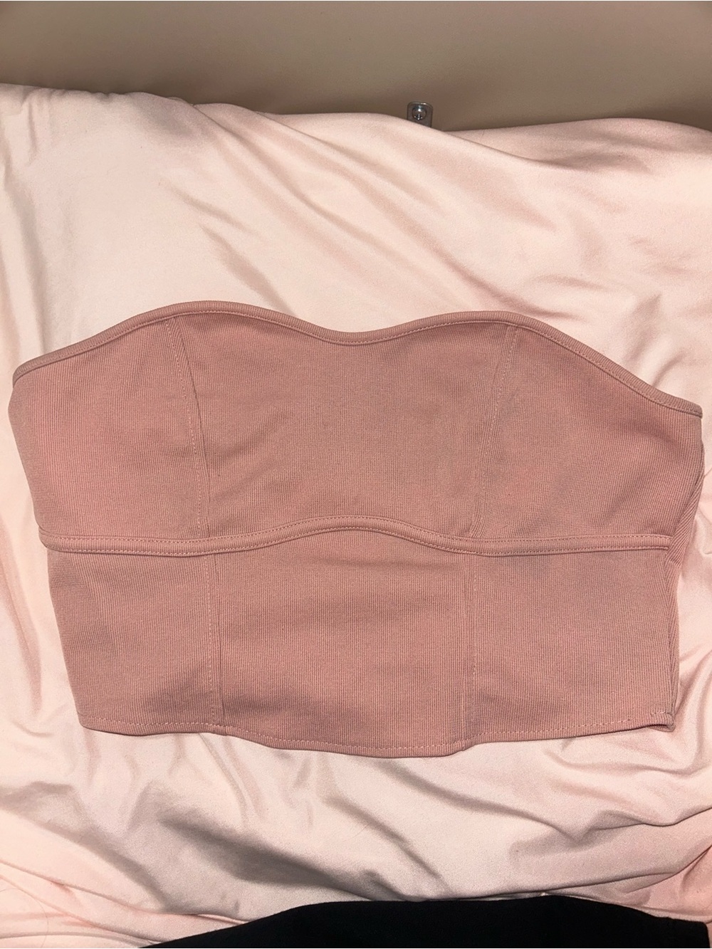 Pink Strapless Bustier Crop Top